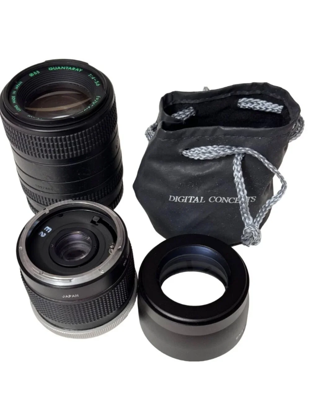 Quantaray 85-210mm F/3.8-4.7 Telephoto Lens Set Camera Auto 2X Converter & Bag